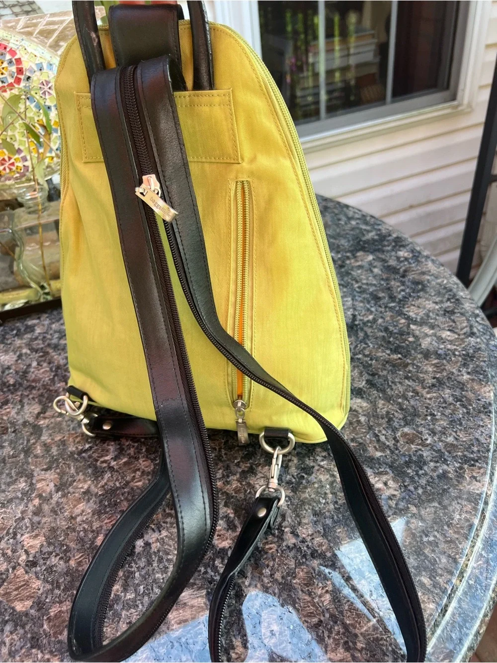 Baggallini Metro Backpack Sling Bag Green Water Resistant Travel